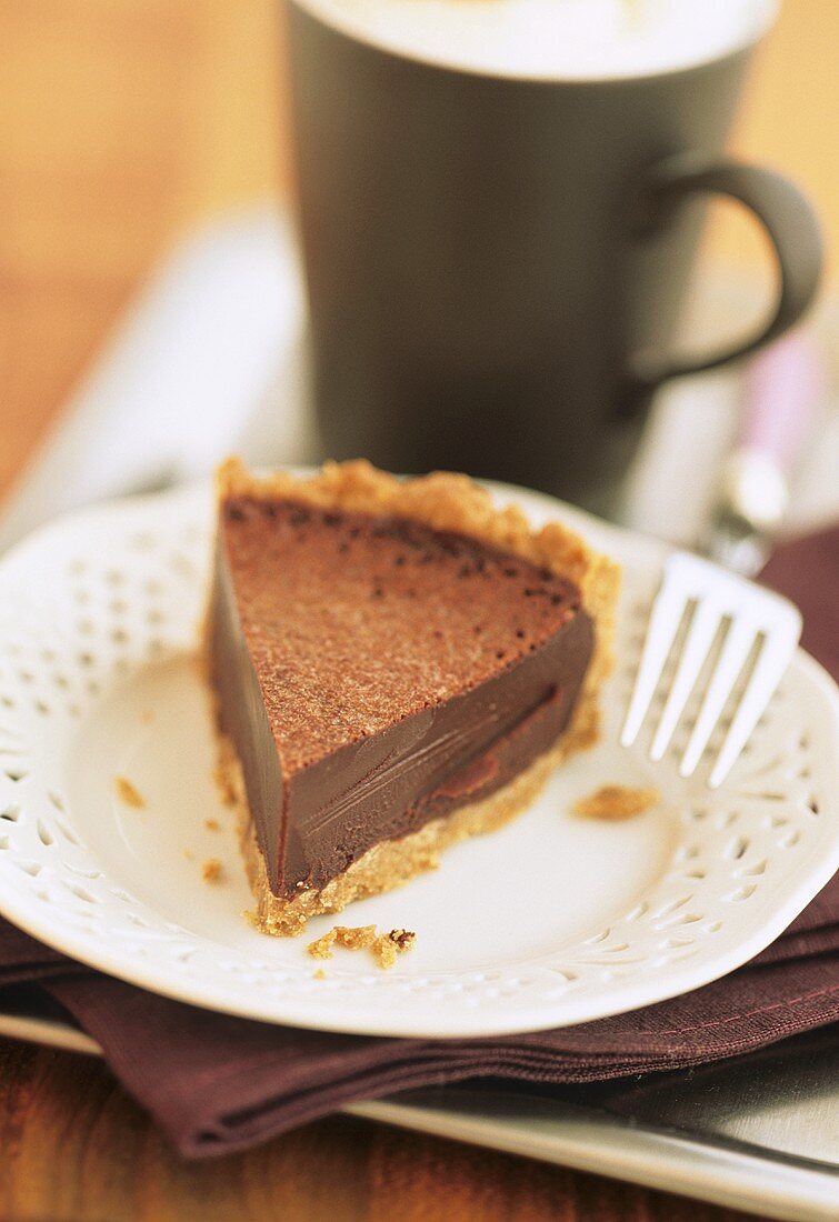 A piece of chocolate fudge cake (Britain)