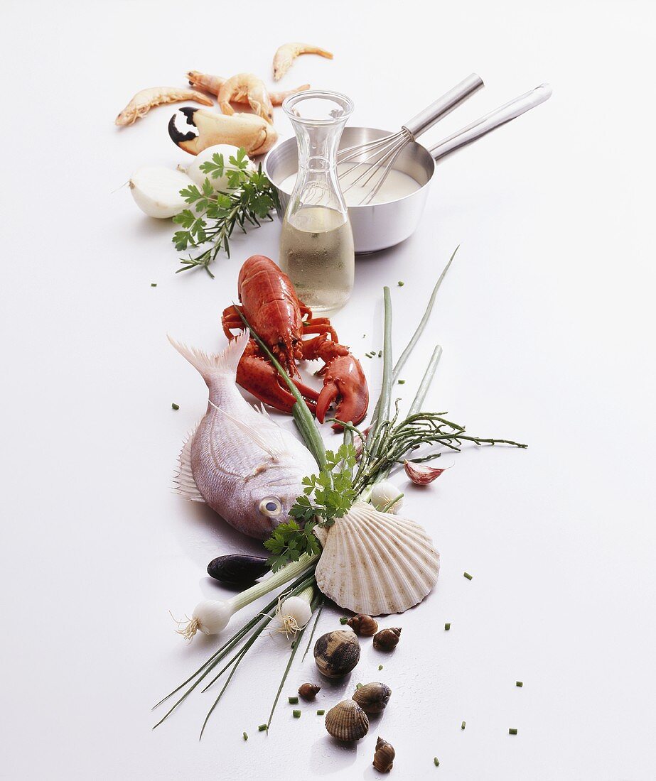 Ingredients for seafood dishes