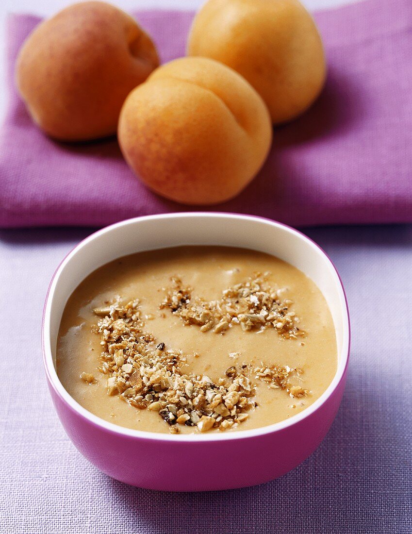 Apricot puree with biscuit crumbs