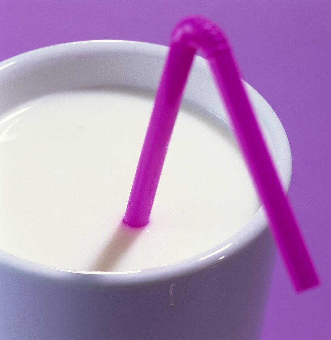 Milk with straw