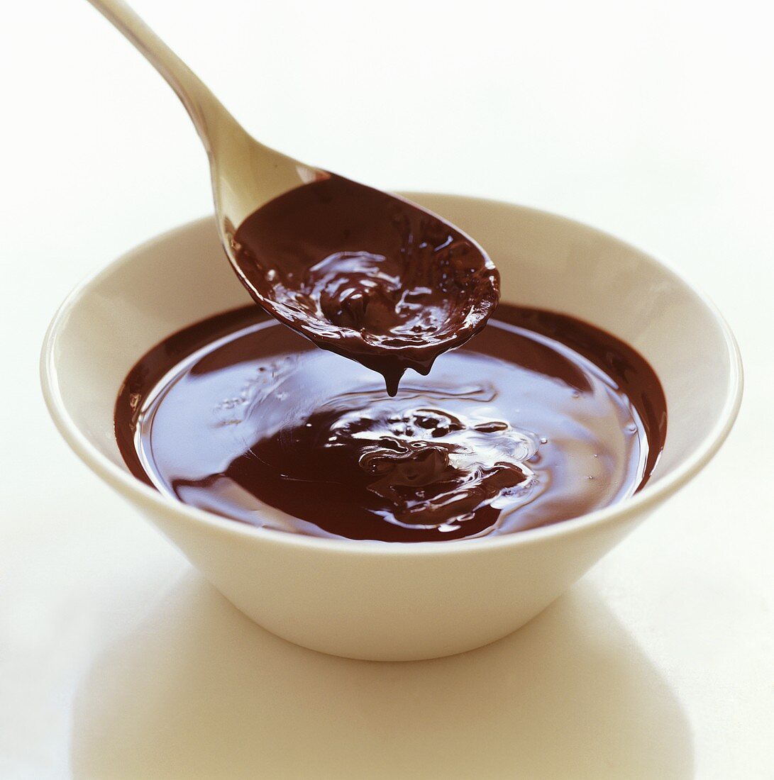 Liquid chocolate in a bowl