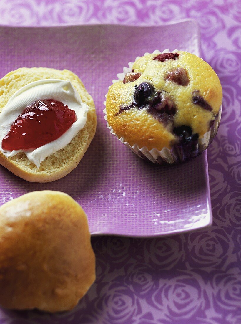 Berry muffin and scone