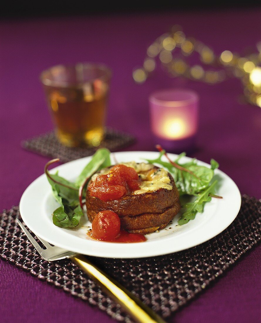 Cheese soufflé with tomatoes