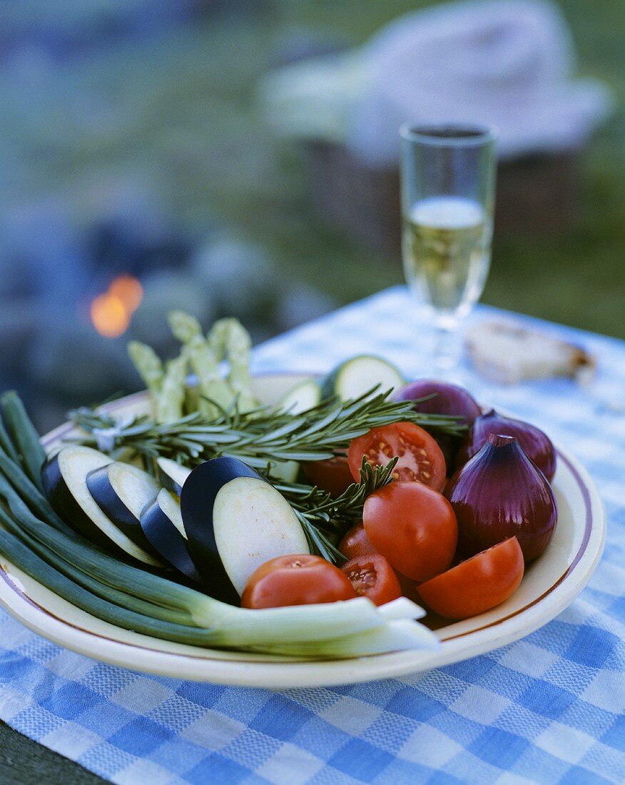 Plate of fresh vegetables