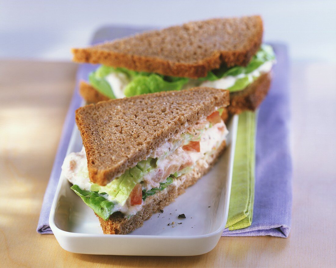 Tuna sandwich in wholemeal bread