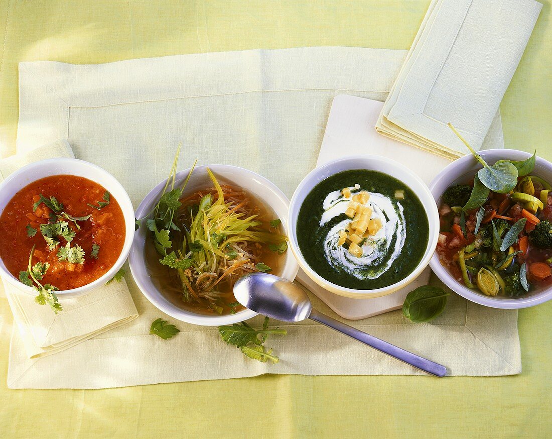 Various vegetable soups