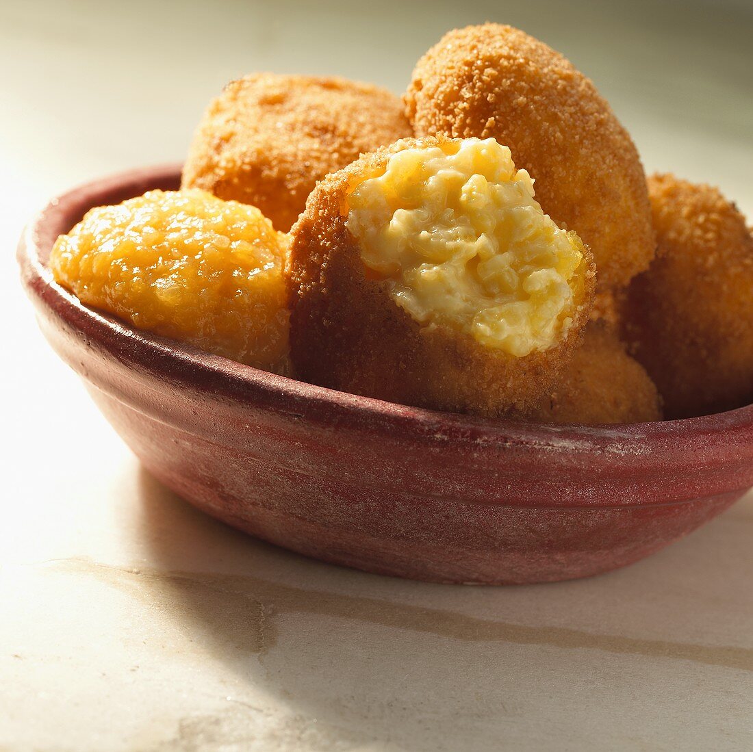 Deep-fried, sweet rice croquettes