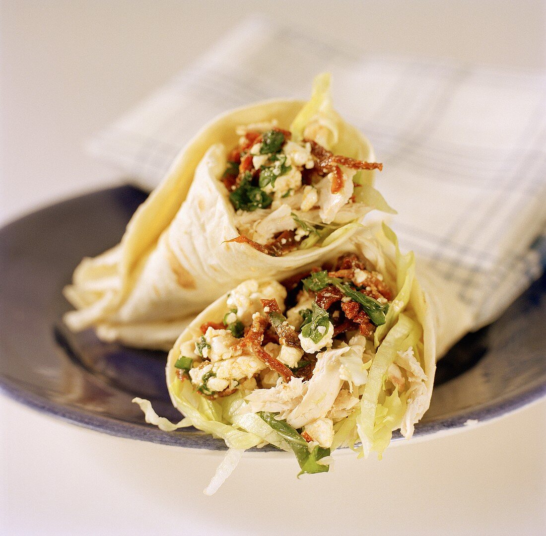 Filled chicken wraps