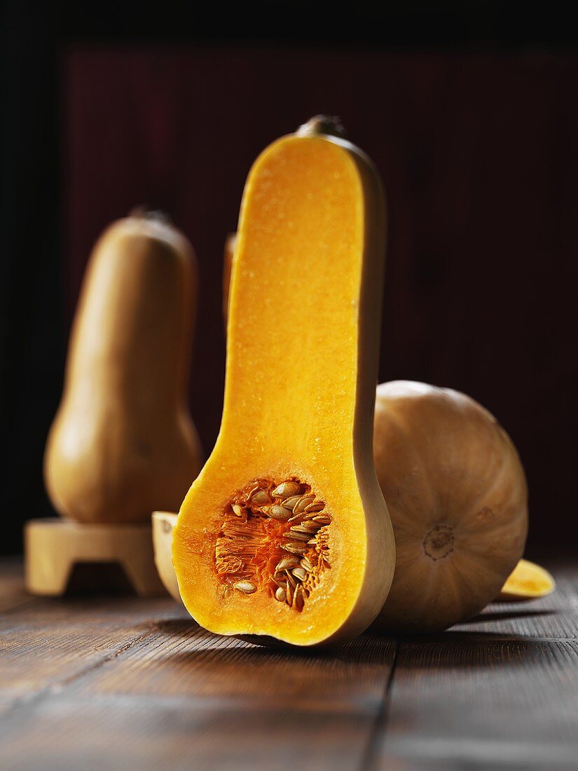 Still life with butternut squashes