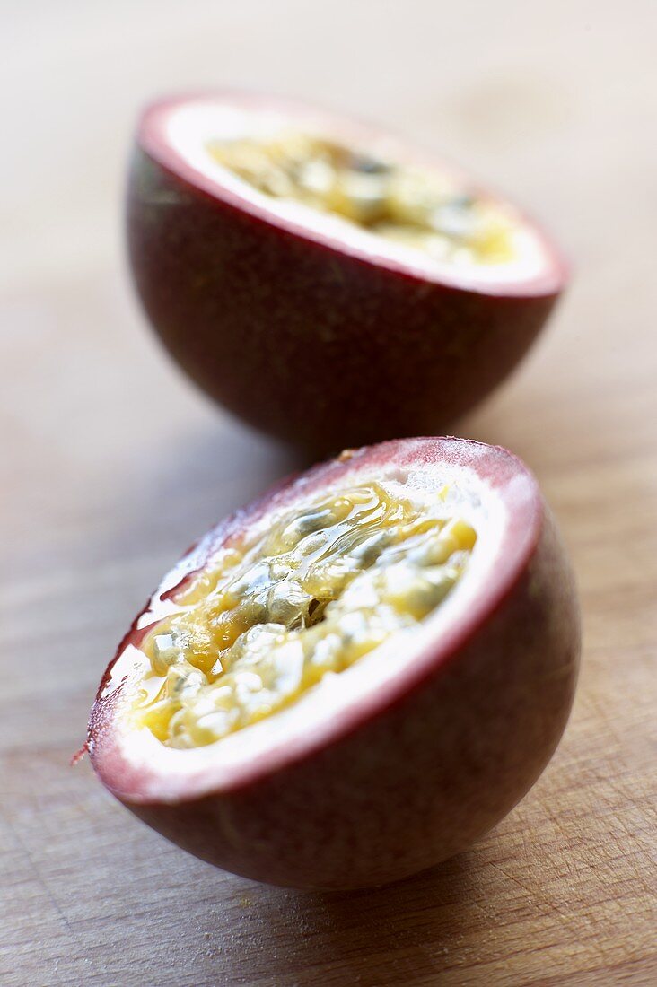 Halved passion-fruit