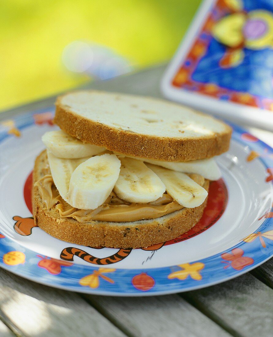 Peanut butter and banana sandwich