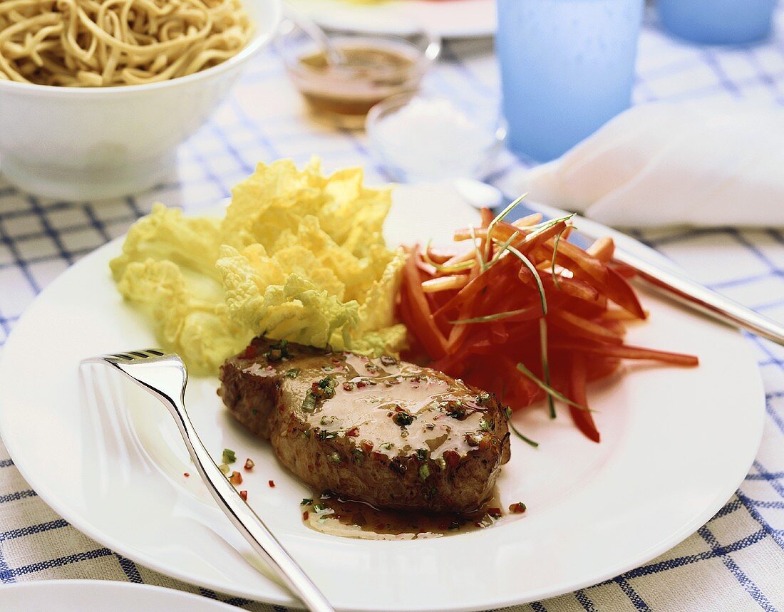 Pork steak with vegetables