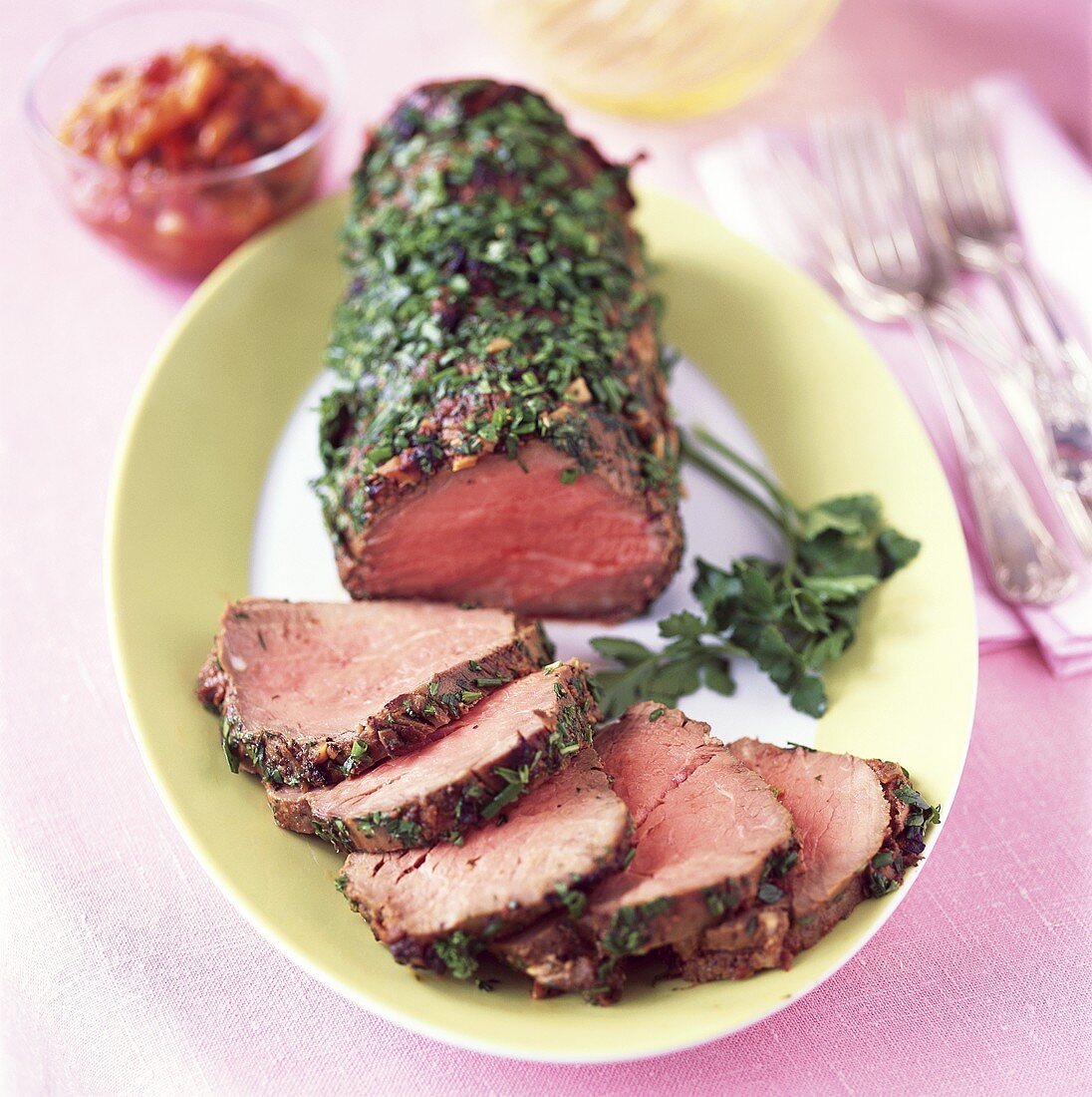 Beef fillet with herb crust