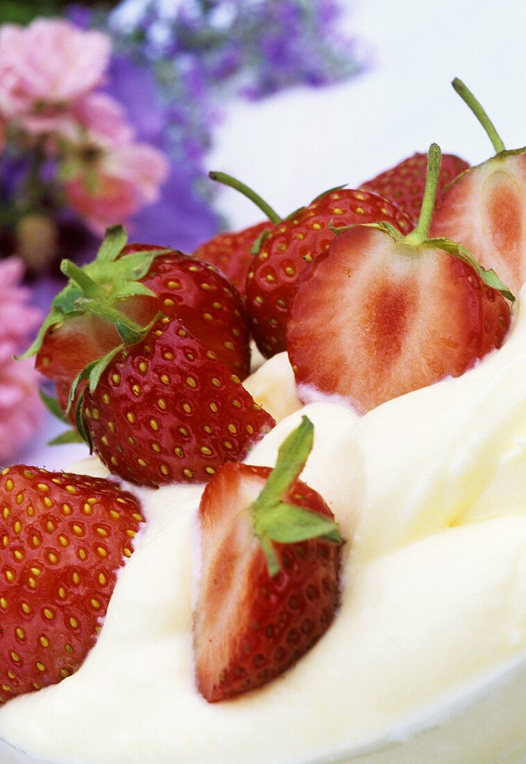 Fresh Strawberries with Cream