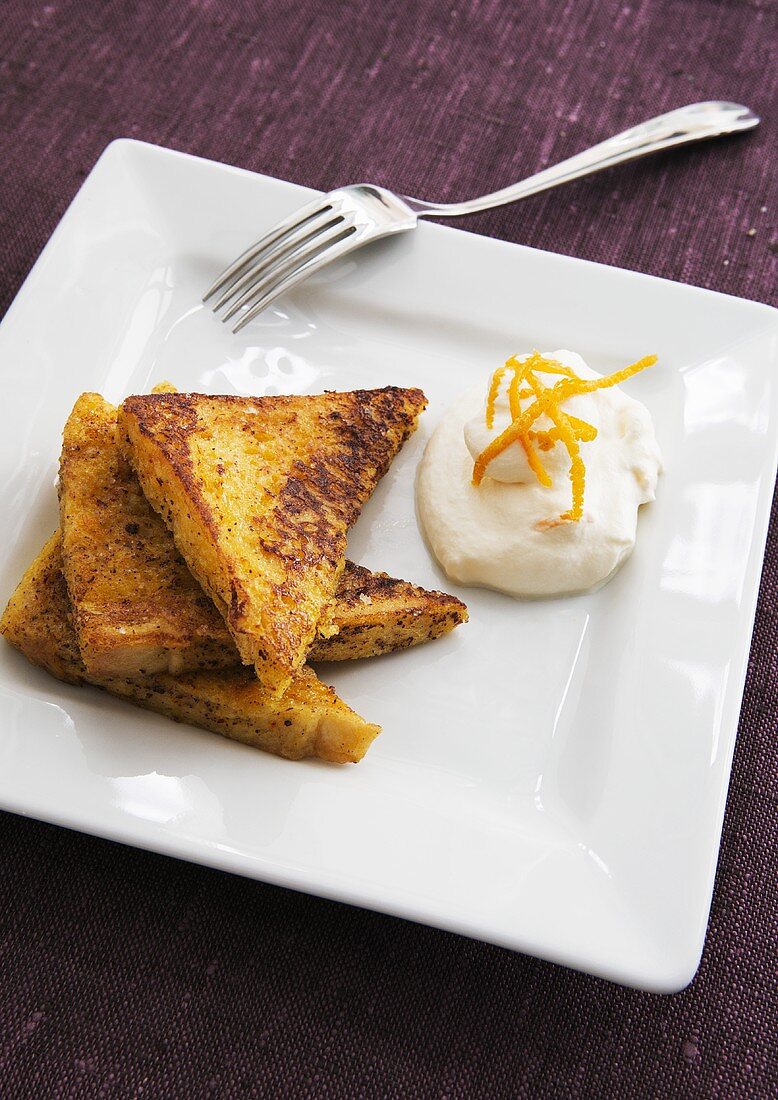 French toast with whipped cream