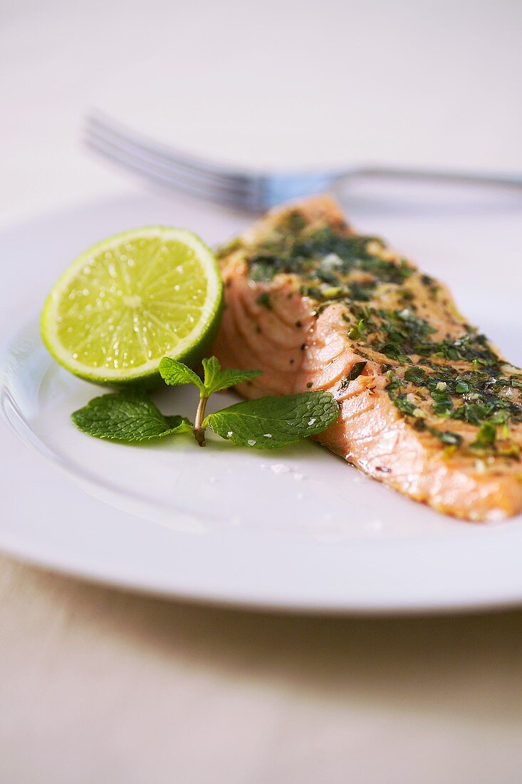 Steamed salmon fillet