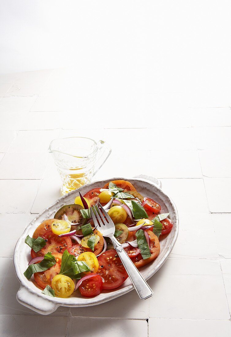 Colourful tomato salad