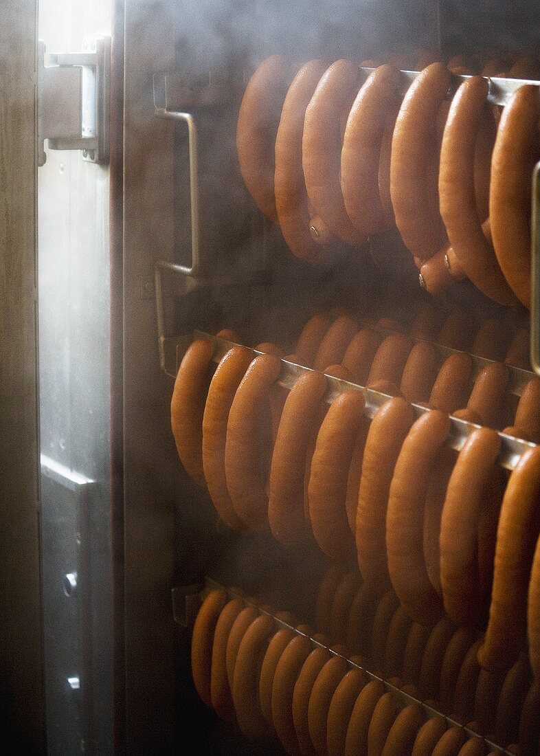 Schächental sausages in smoking oven