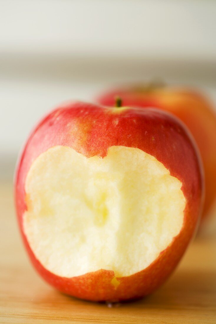 An apple with a bite taken
