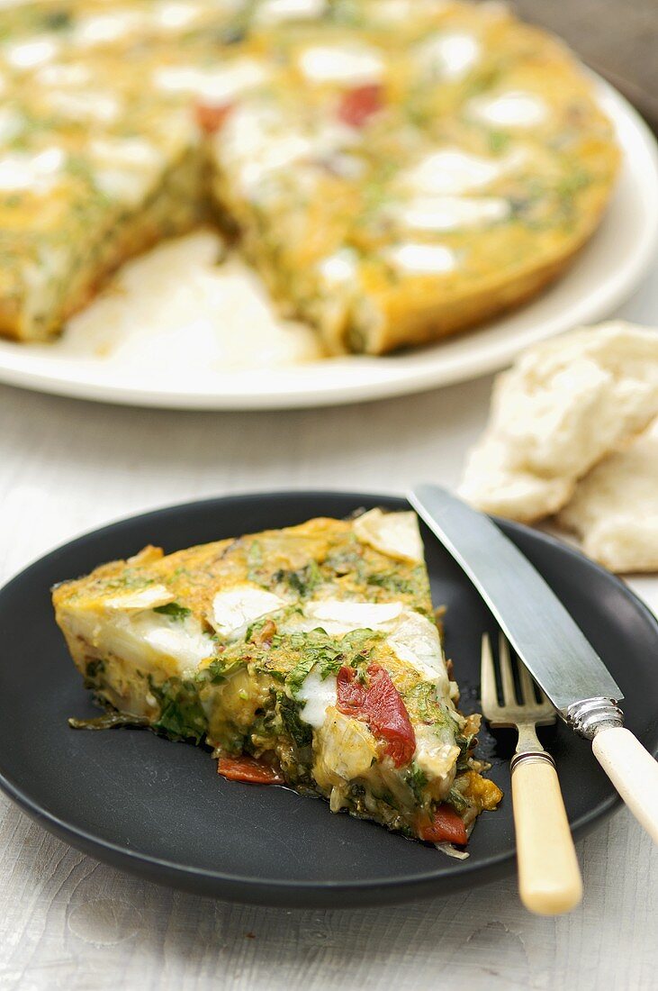 Spinach tortilla with goat's cheese