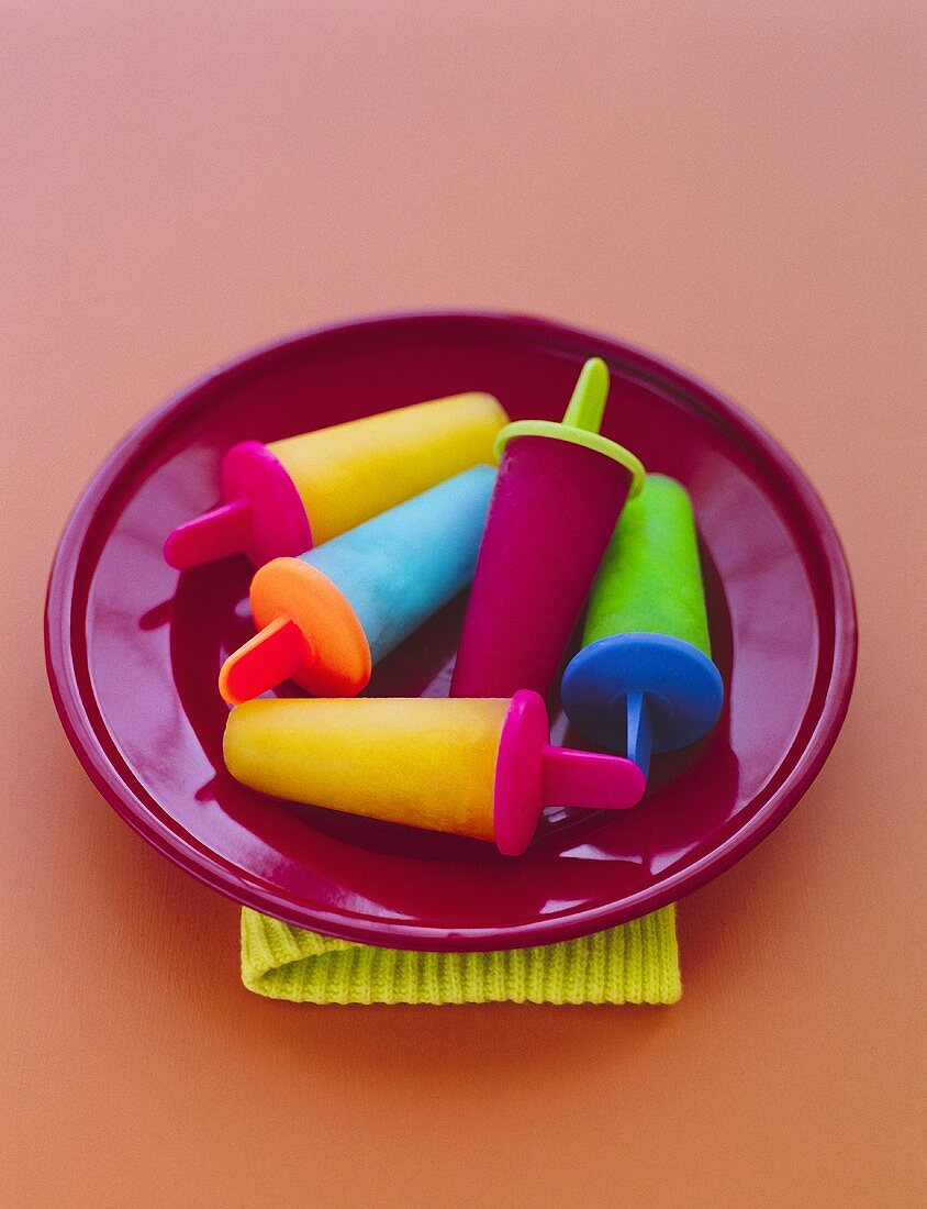 Colourful ice lollies