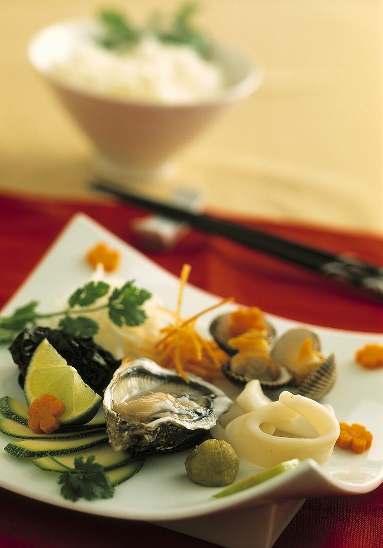 Sashimi mit Meeresfrüchten