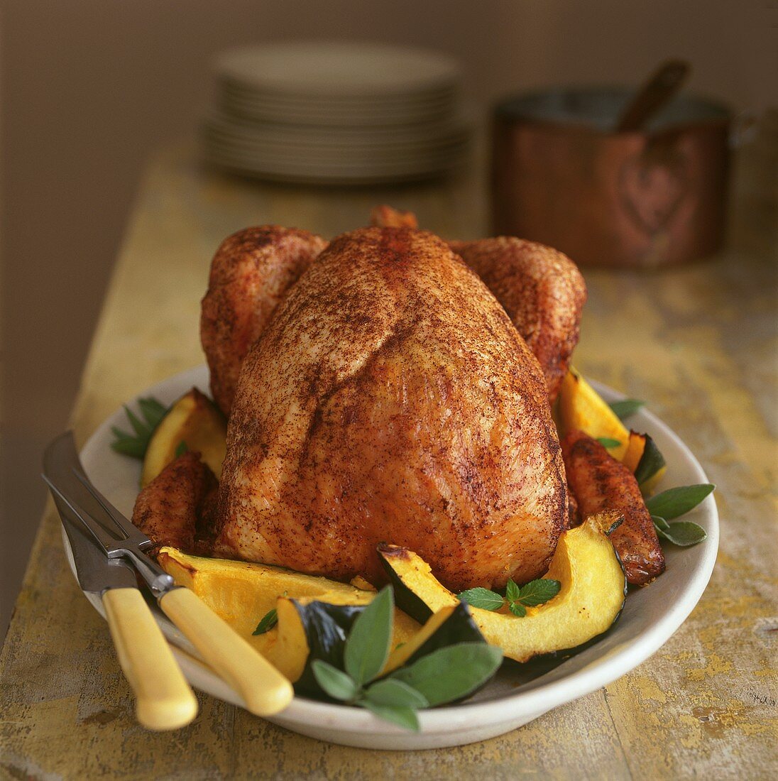 Turkey with pumpkin