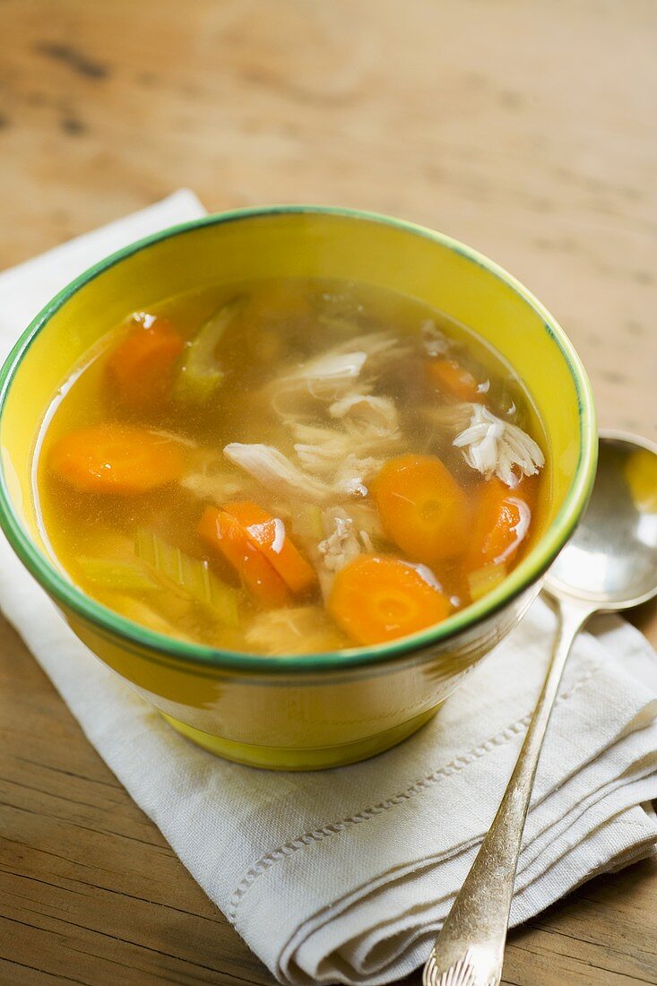 Chicken noodle soup with vegetables