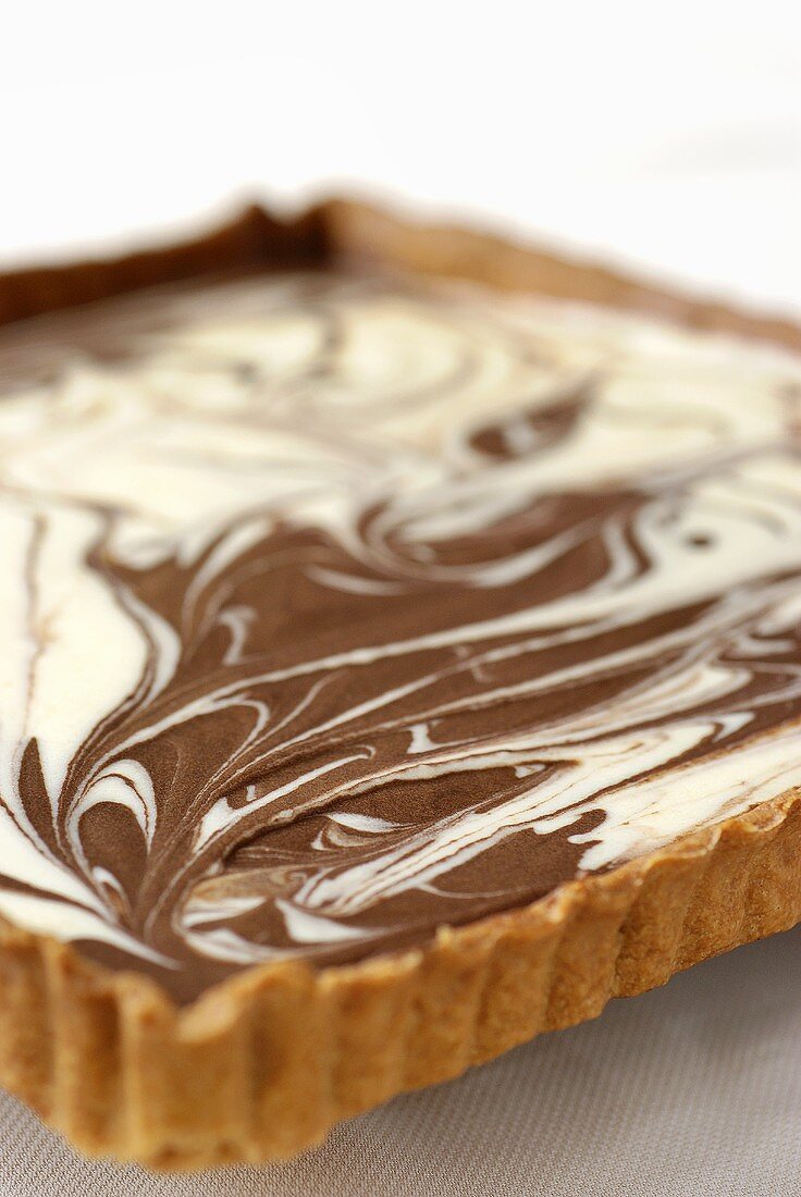 Marbled chocolate tart