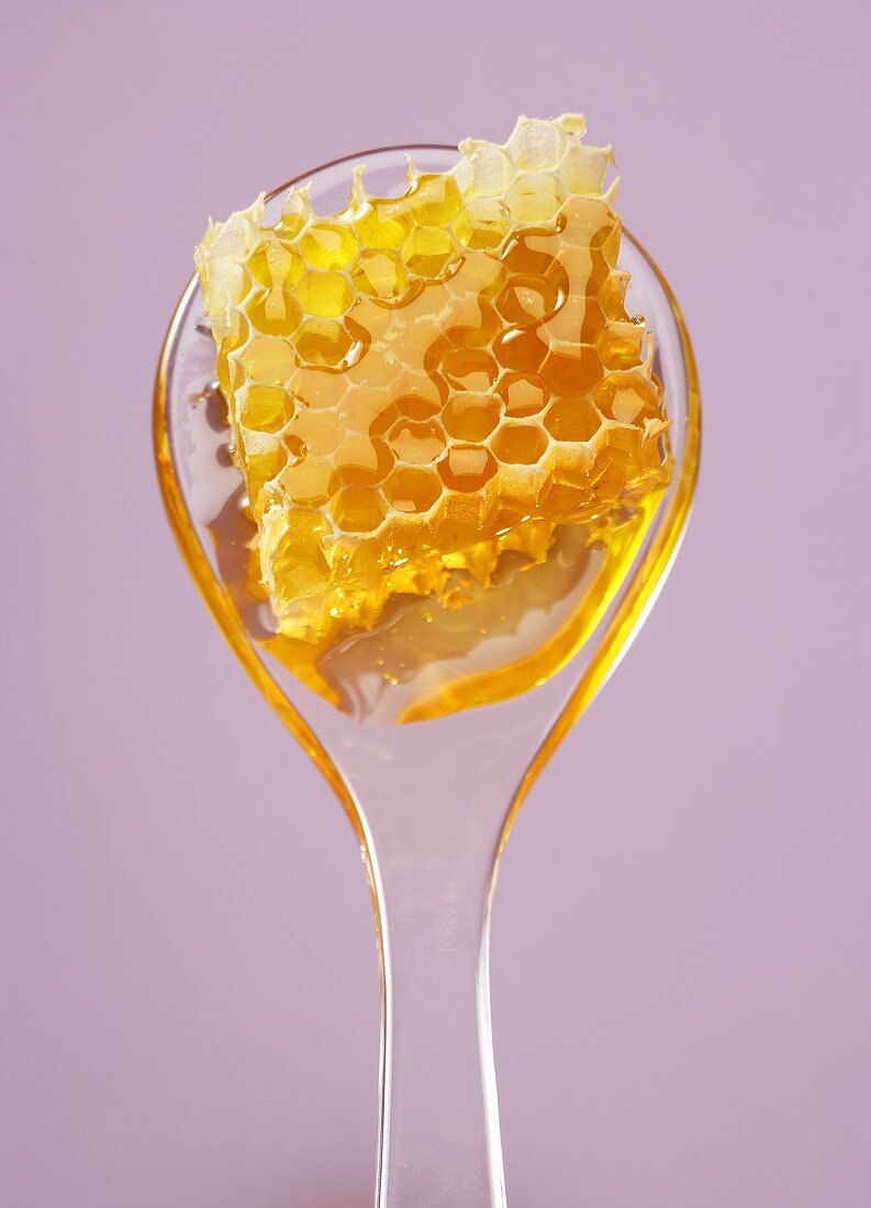 Honeycomb on a spoon