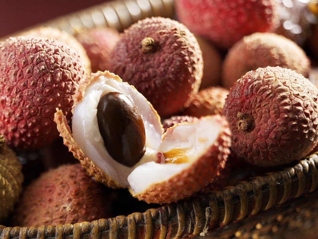 Lychees in a basket