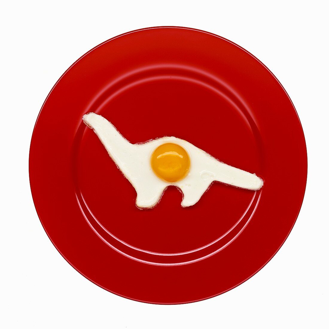 Dinosaur-shaped fried egg