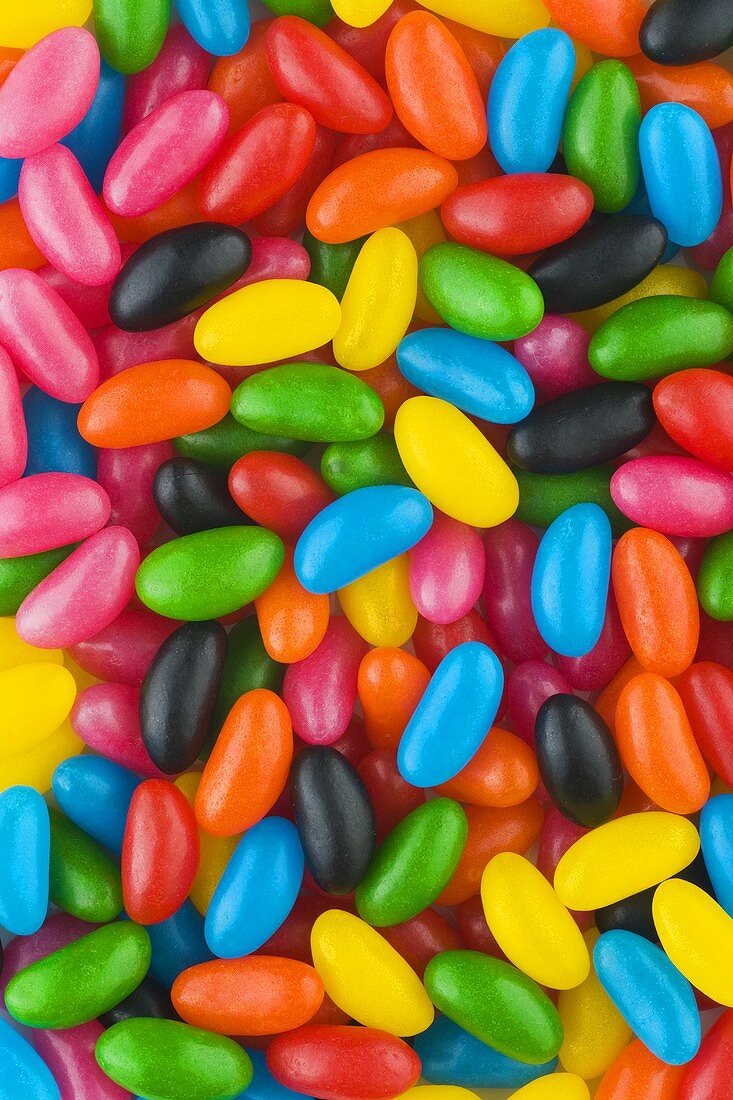 A heap of coloured jelly beans