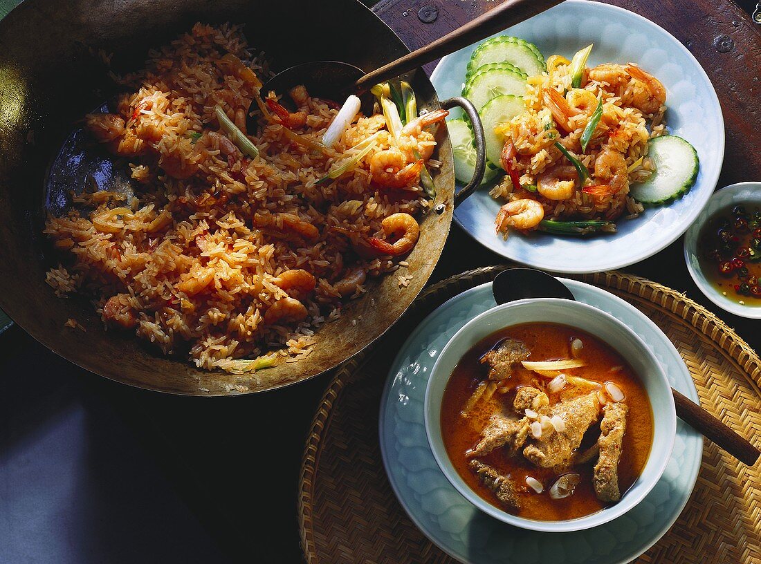 Reis mit Garnelen & Drei-Freunde-Curry