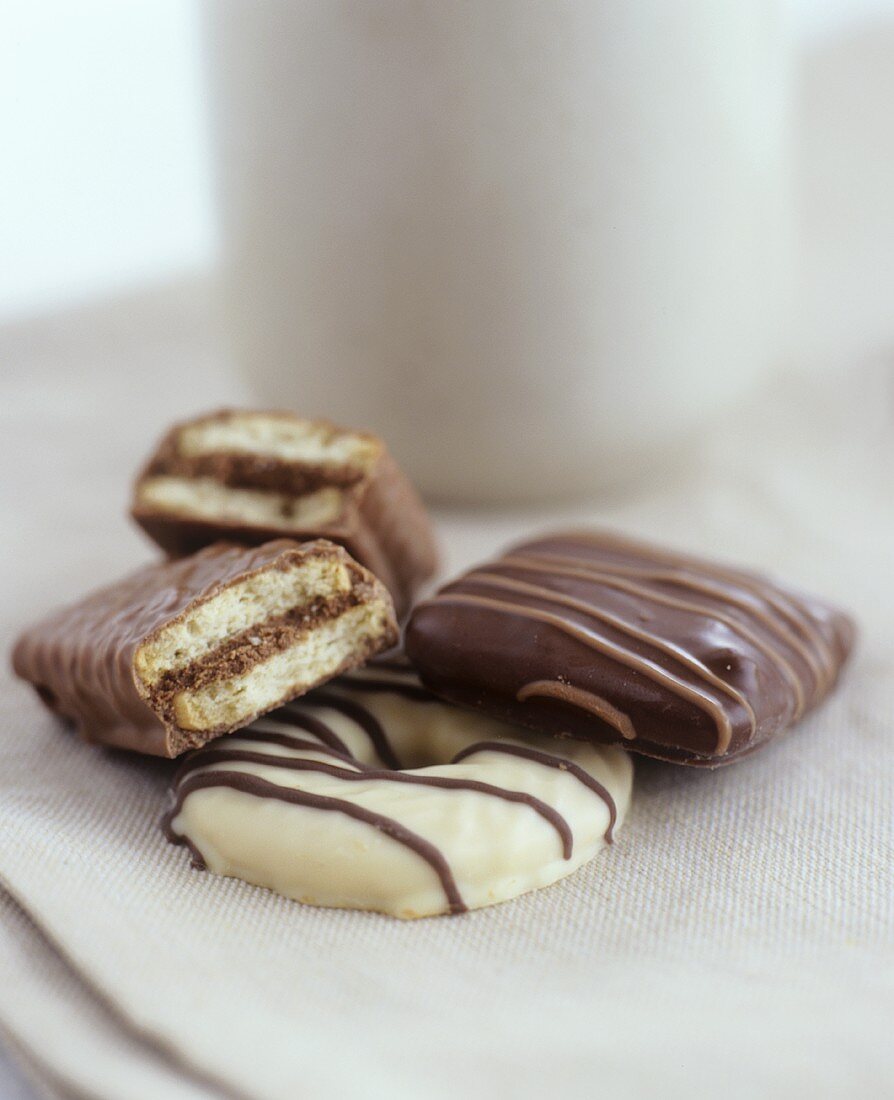 Chocolate-covered biscuits