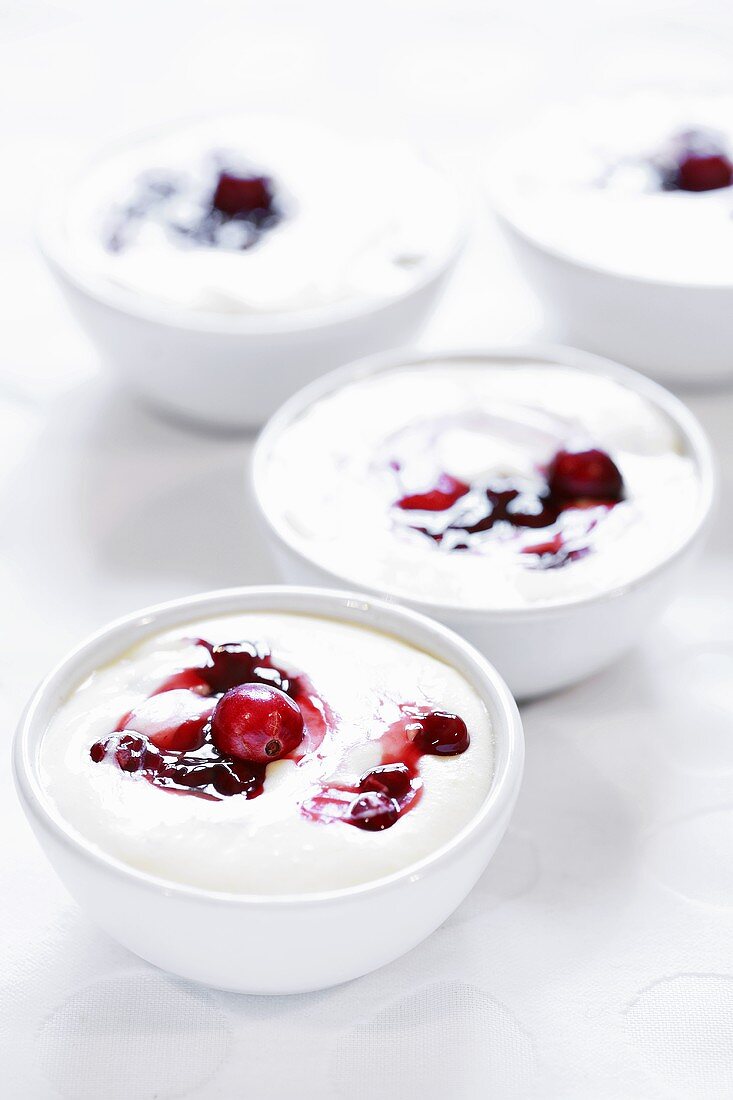 White chocolate mousse with berries