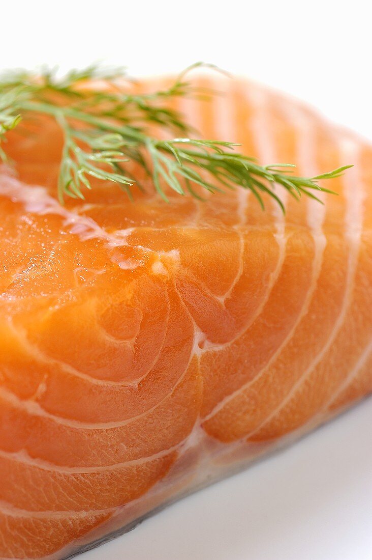 A salmon fillet with dill