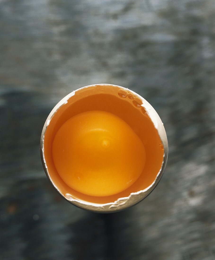 Egg yolk in an eggshell