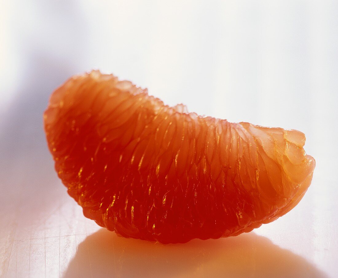 A wedge of grapefruit
