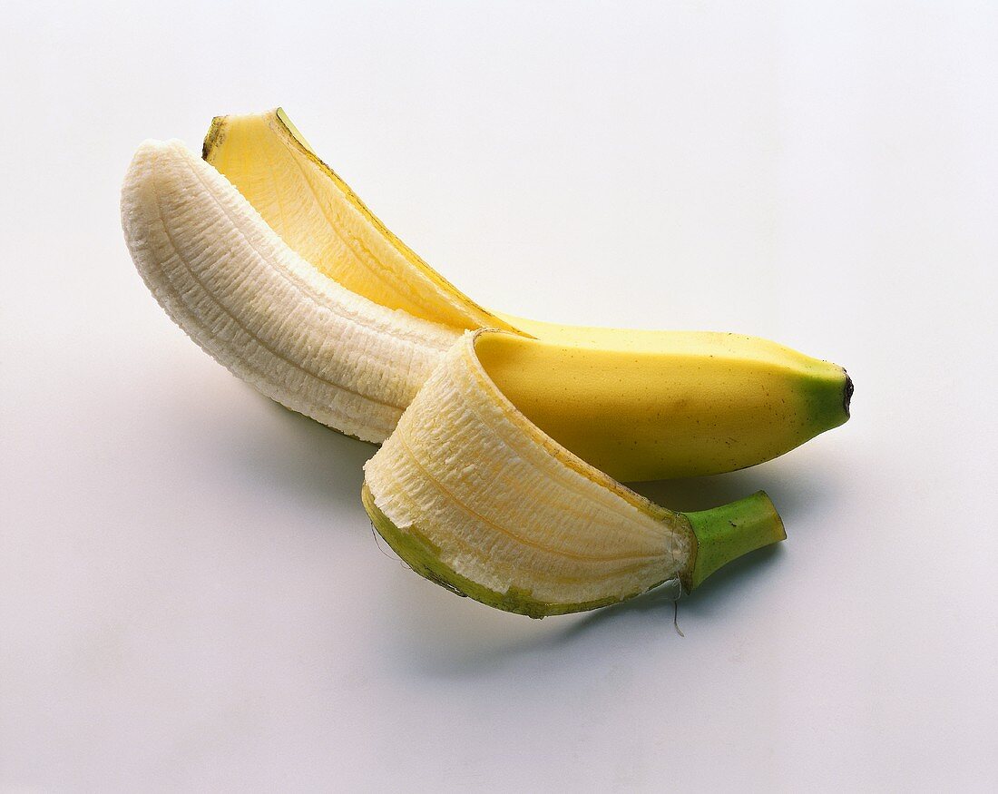 A peeled banana