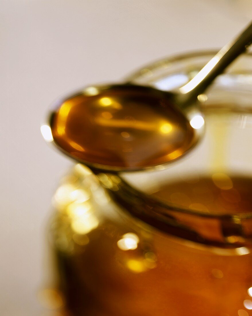 Honey on a spoon