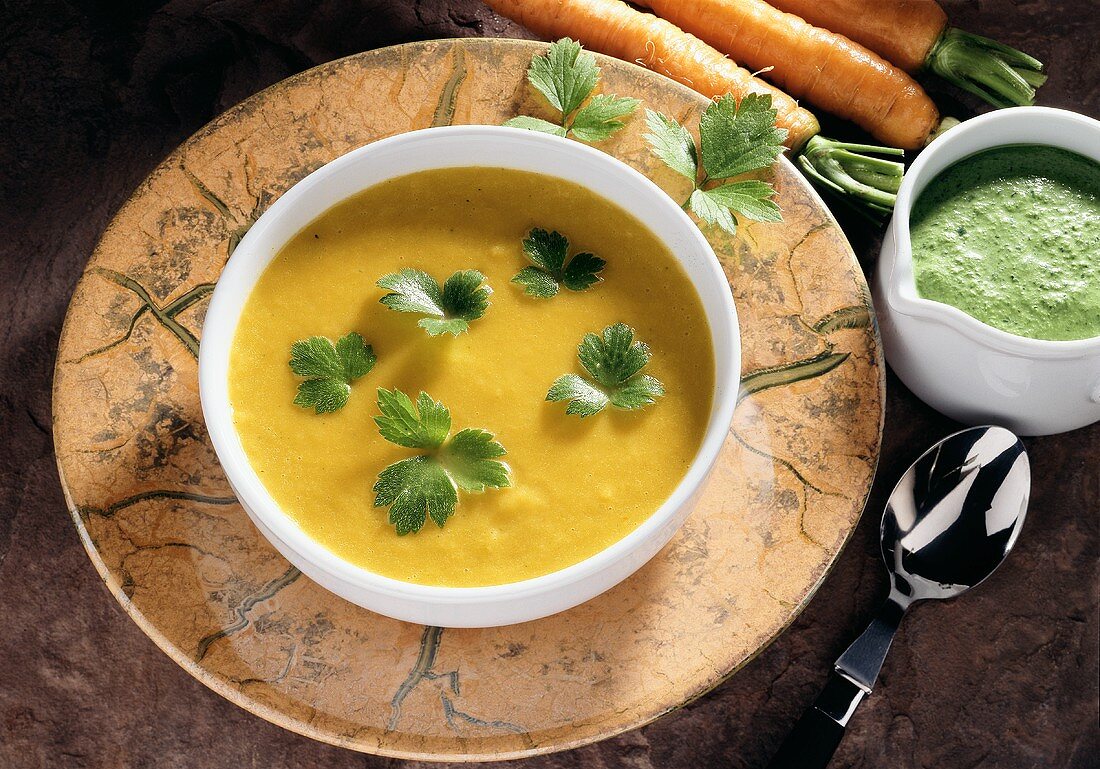French Carrot Cream Soup & Mousse