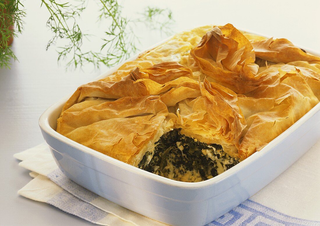 Spanakopita (filo pastry with spinach filling)