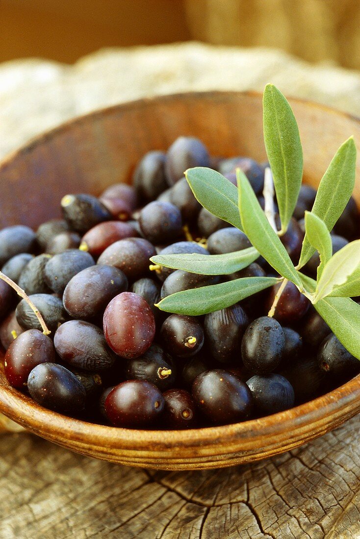 Fresh olives in a bowl