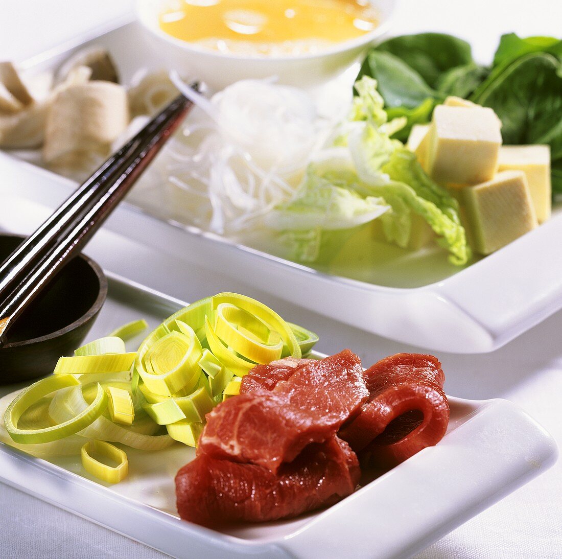 Ingredients for sukiyaki (Japan)