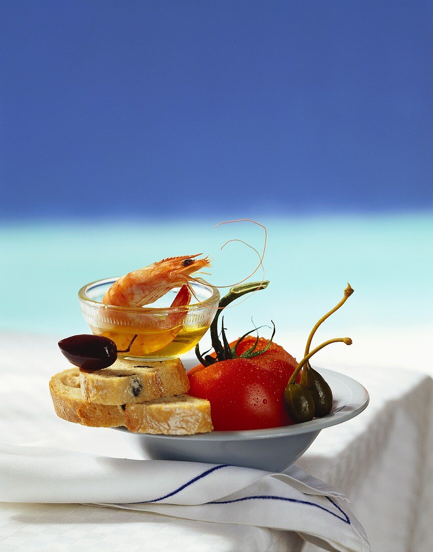 Plate of Mediterranean style appetisers