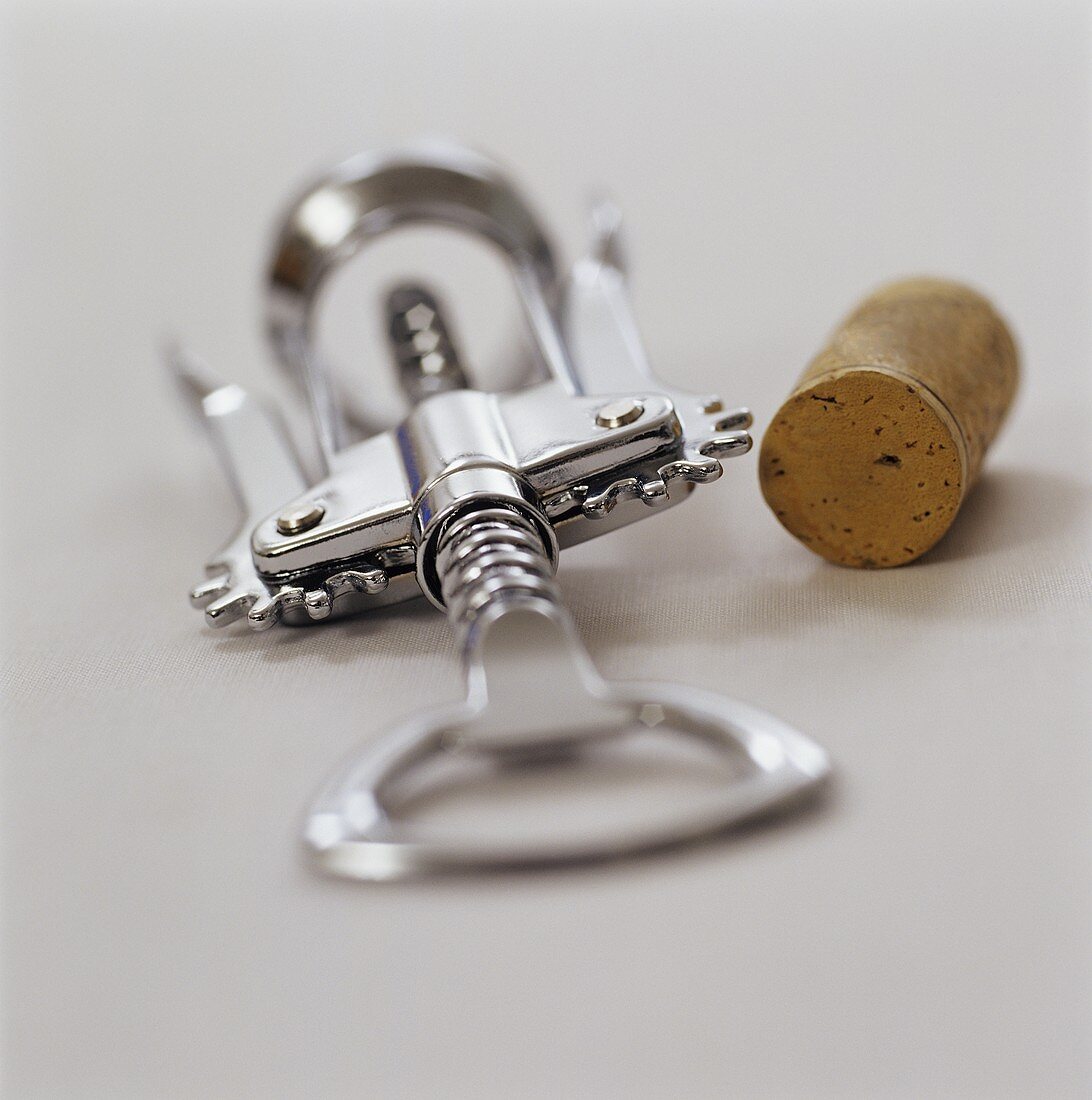 Corkscrew and cork