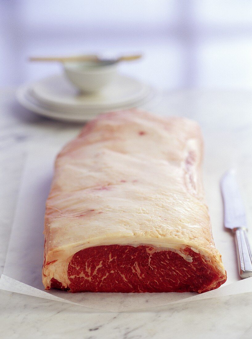 A piece of loin of beef