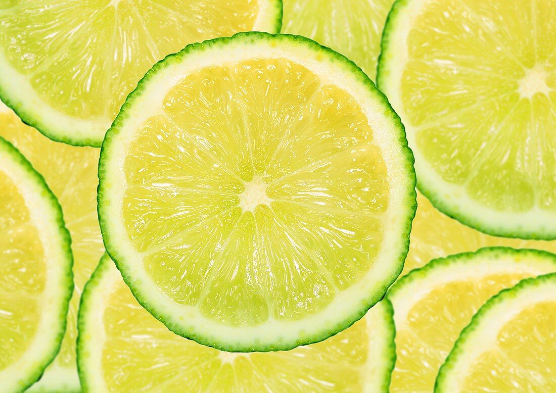 Several slices of lime