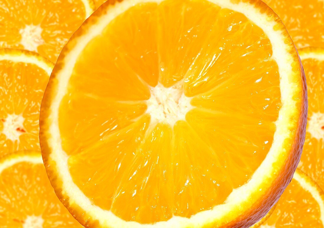 Several slices of orange